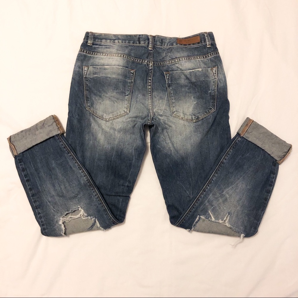 ZARA DISTRESSED BOYFRIEND JEANS - Picture 5 of 7